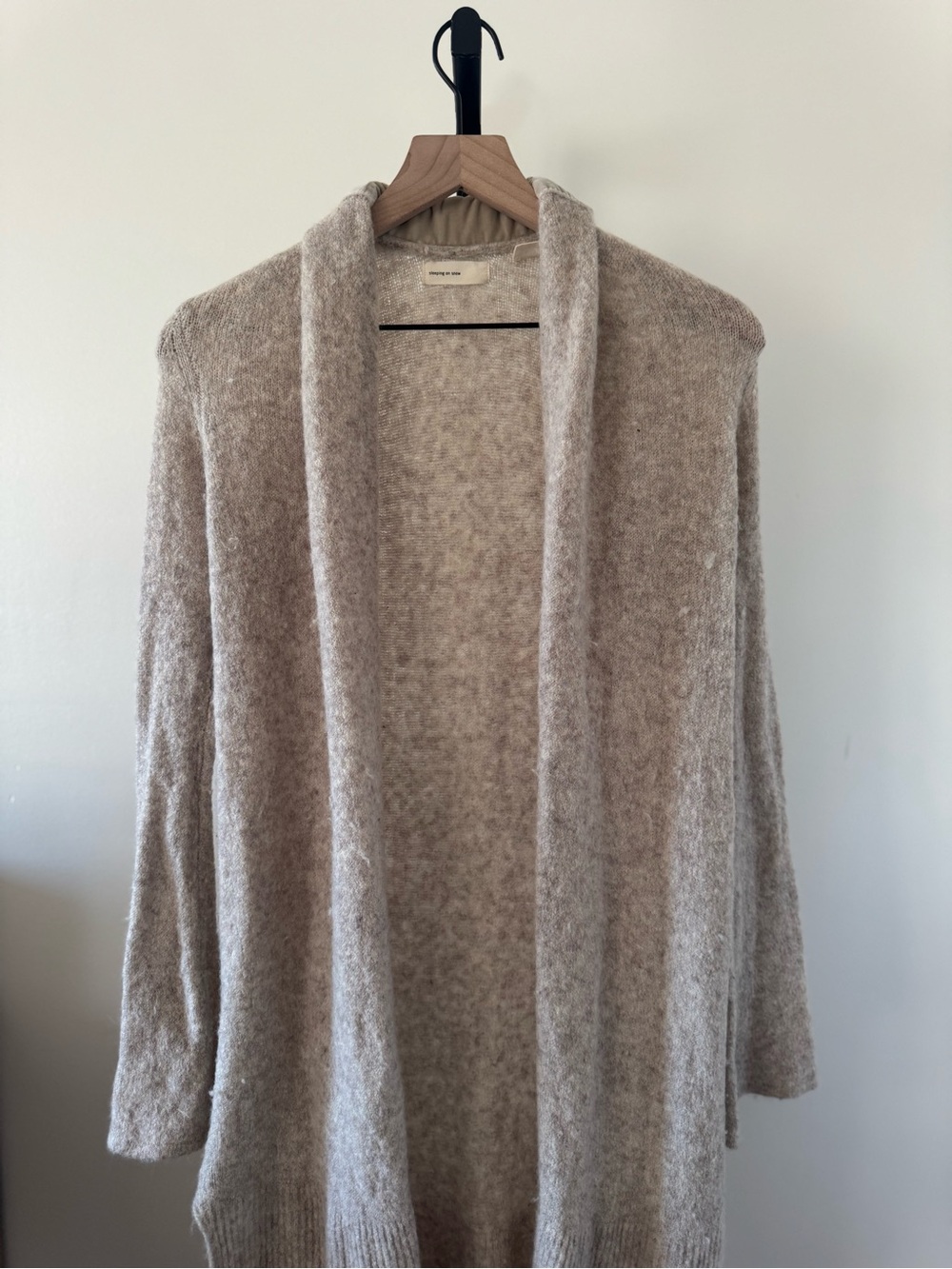 Anthropologie Beige Taupe Open-Front Cozy Cardigan